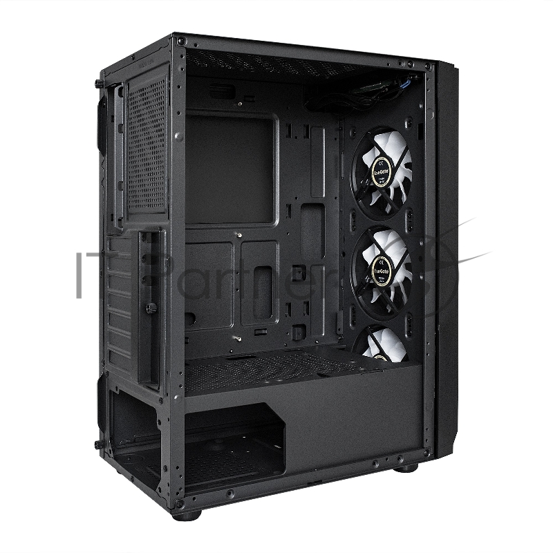 Корпус Miditower ExeGate EX290153RUS EVO-5001-NPX500 (ATX, 500NPX 12см, 2*USB+1*USB3.0, HD аудио, черный, 3 вент.12см с RGB подсветкой, пылевые фильтры, боковая панель - закаленное стекло)