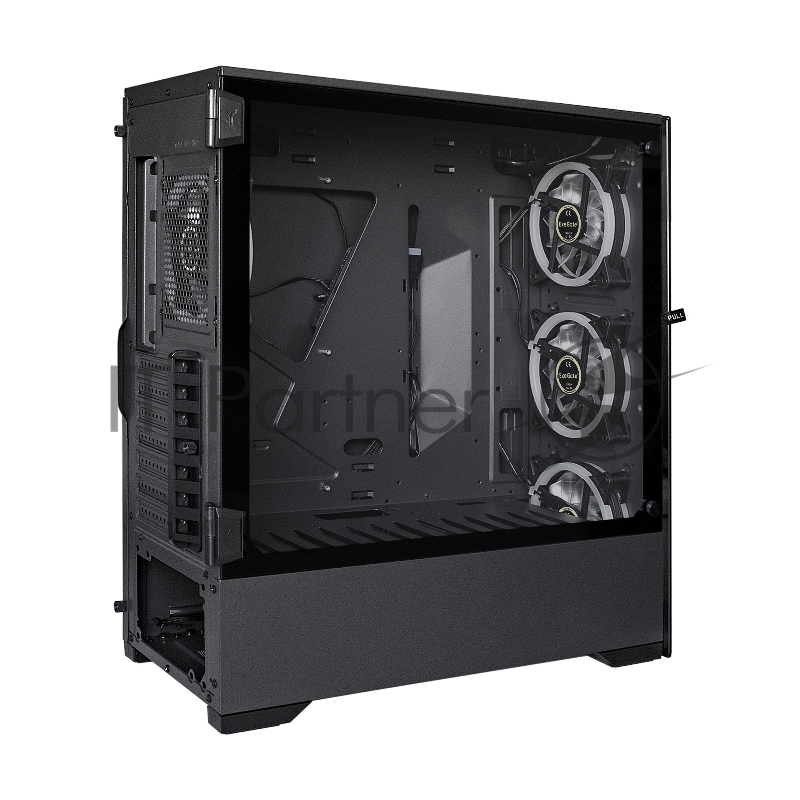 Корпус Miditower ExeGate EX290159RUS i3 MAX-NPX500 (eATX, 500NPX 12см, 2*USB+1*USB3.0, HD аудио, черный, 4 вент. 12см с RGB подсветкой, контроллер + ПДУ, ARGB MB кабель, пылевые фильтры, передняя и боковая панели - закаленное стекло)