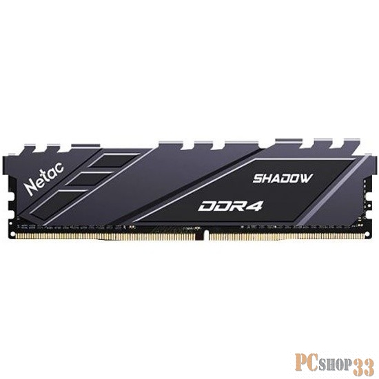 Модуль памяти DDR 4 DIMM 16Gb PC21300, 2666Mhz, Netac Shadow NTSDD4P26SP-16E C19 Grey, с радиатором
