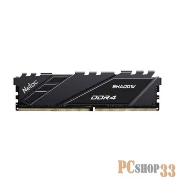 Модуль памяти DDR 4 DIMM 8Gb PC25600, 3200Mhz, Netac Shadow NTSDD4P32SP-08E C16 Grey, с радиатором