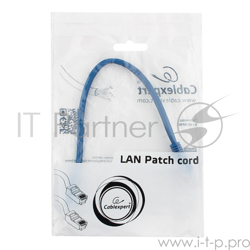 Патч-корд UTP Cablexpert кат.5e PP12-0.25M/BK, 0.25м, литой, многожильный (чёрный)