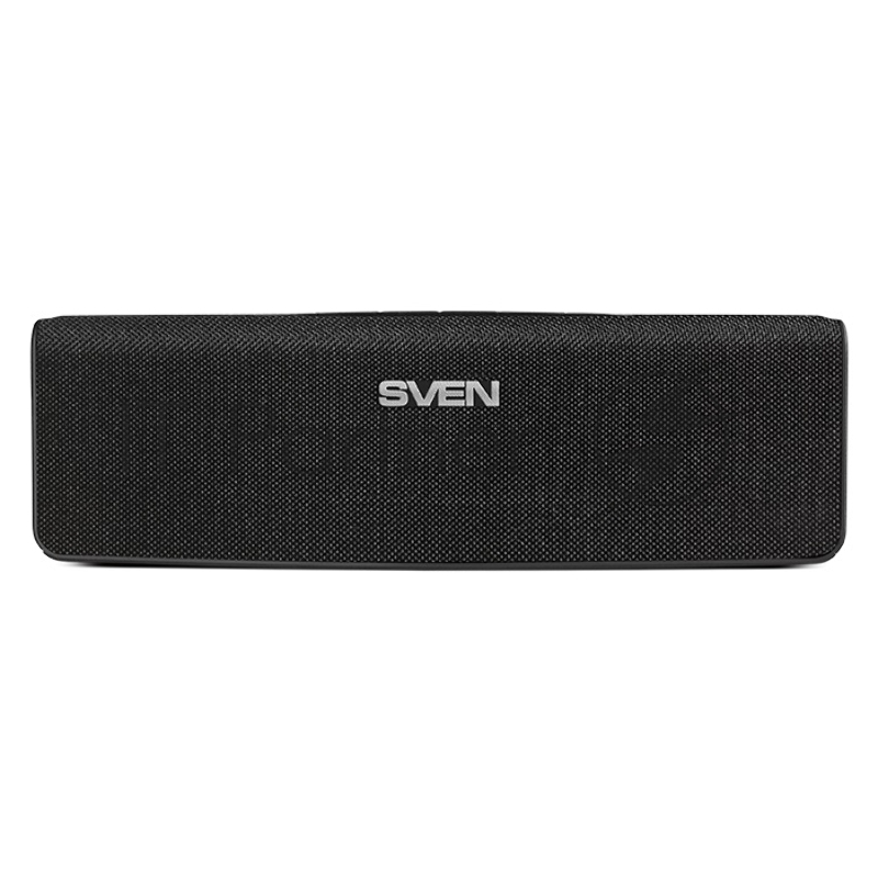 Мобильные колонки Sven PS-192 2.0 чёрные (2x8W, USB, Bluetooth, micro SD, FM-радио, NFC, LED дисплей, часы, jack in, литий-ионный aккумулятор 2400 мAч)
