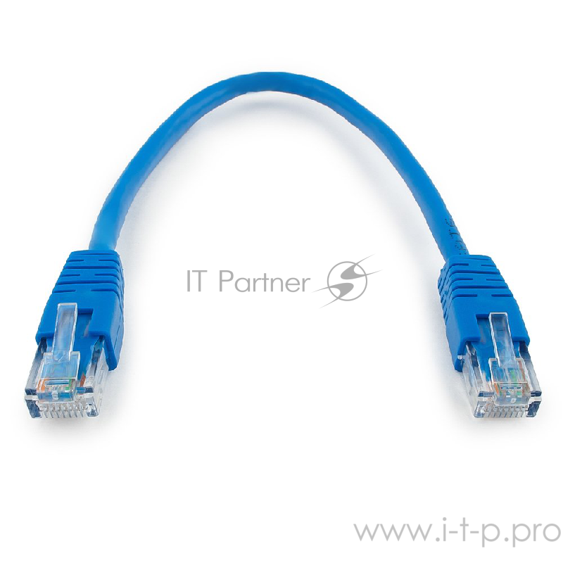 Патч-корд UTP Cablexpert PP6U-0.25M/B кат.6, 0.25м, литой, многожильный (синий)