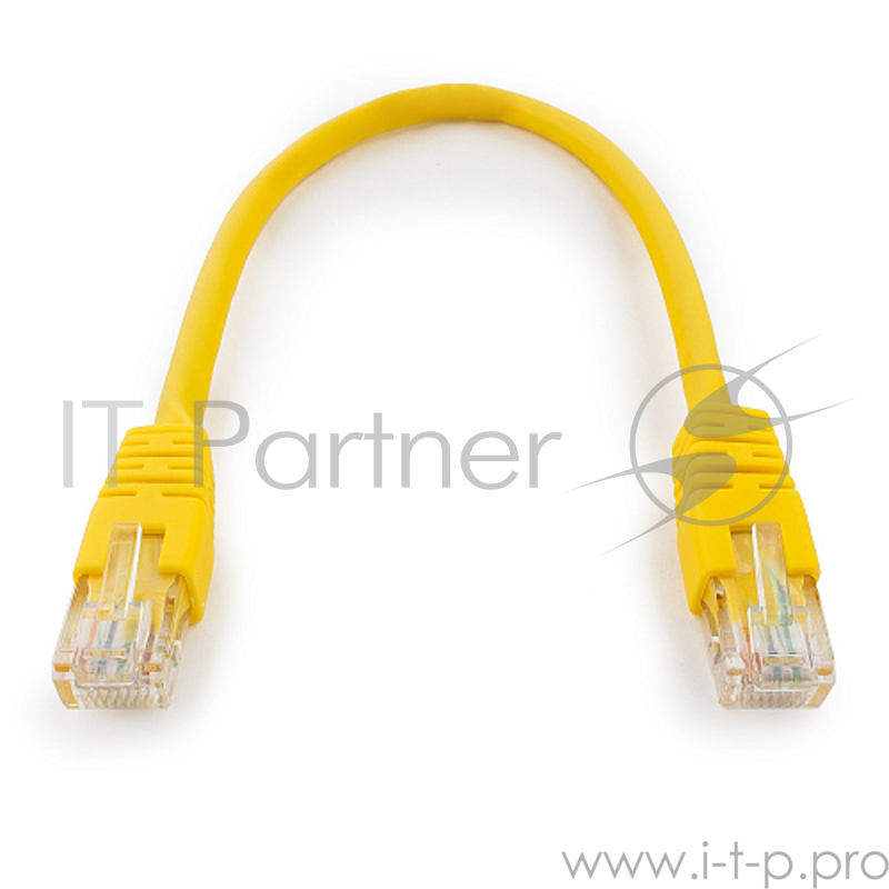 Патч-корд UTP Cablexpert PP6U-0.25M/Y кат.6, 0.25м, литой, многожильный (жёлтый)