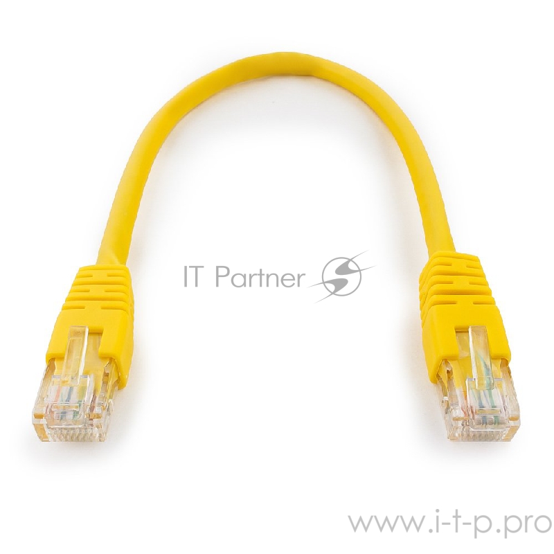 Патч-корд UTP Cablexpert PP6U-0.25M/Y кат.6, 0.25м, литой, многожильный (жёлтый)