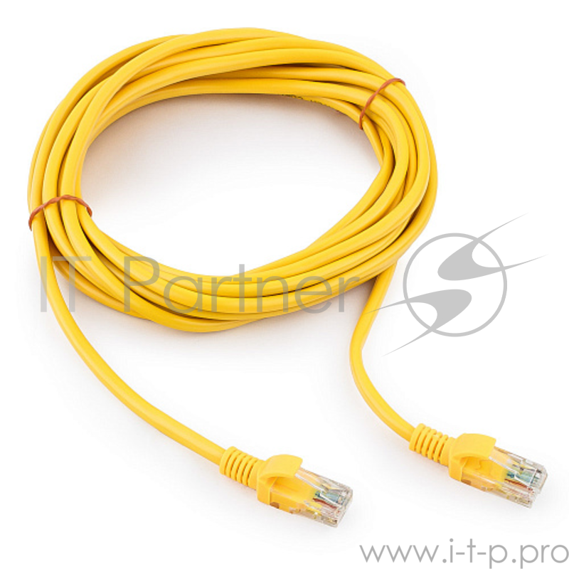 Патч-корд UTP Cablexpert PP12-5M/Y кат.5e, 5м, литой, многожильный (жёлтый)
