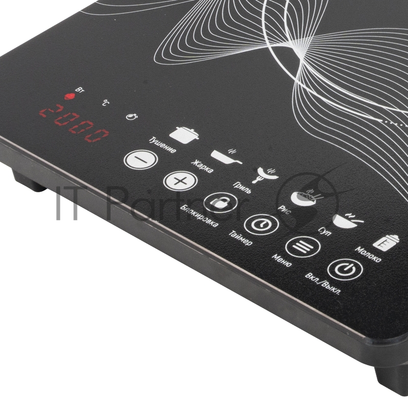 Электроплитка Galaxy LINE GL3063, черная(6шт) Индукционная плитка 2000 Вт, 6 программ приготовления: тушение, жарка, рис , суп, каша. Блокировка от детей, регулировка температуры в диапазоне 80-270 °С, диапазон параметров мощности от 200-2000 Вт, та