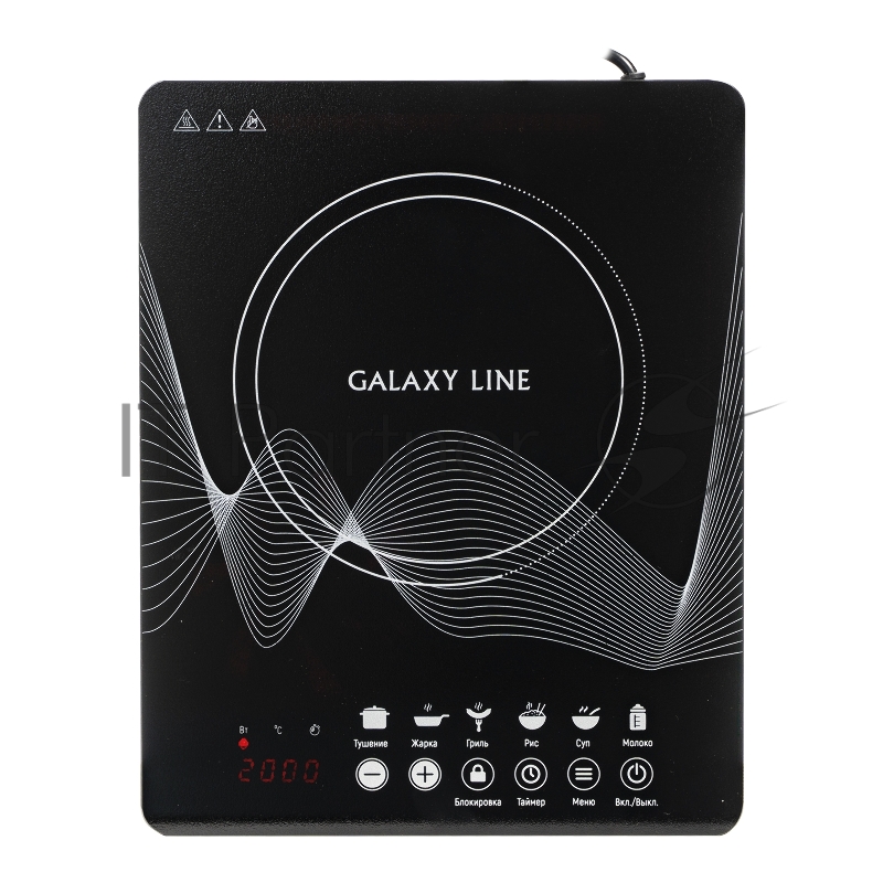 Электроплитка Galaxy LINE GL3063, черная(6шт) Индукционная плитка 2000 Вт, 6 программ приготовления: тушение, жарка, рис , суп, каша. Блокировка от детей, регулировка температуры в диапазоне 80-270 °С, диапазон параметров мощности от 200-2000 Вт, та