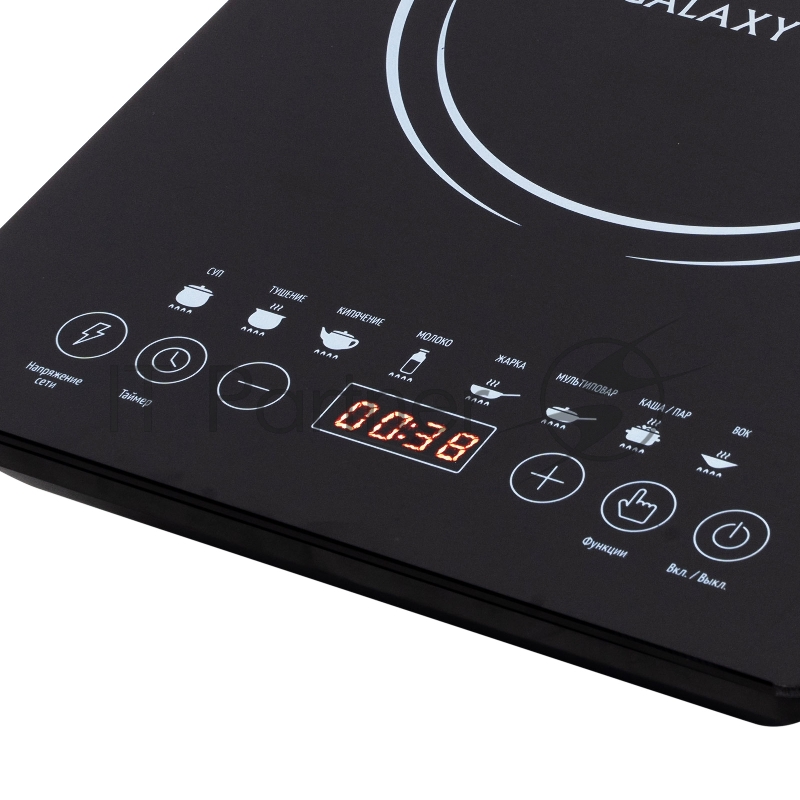 Электроплитка Galaxy LINE GL3065, черная(6шт) Индукционная плитка 2000 Вт, , 8 программ приготовления: суп, тушение, кипячение, молко, жарка, мультиповар , каша/пар, вок. Регулировка температуры в диапазоне 80-270 °С, диапазон параметров мощности от