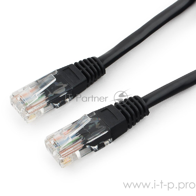 Патч-корд UTP Cablexpert PP12-0.5M/BK кат.5e, 0.5м, литой, многожильный (черный)