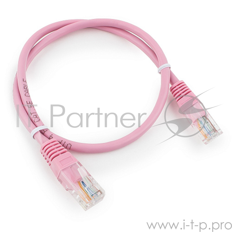 Патч-корд UTP Cablexpert PP12-0.5M/RO кат.5e, 0.5м, литой, многожильный (розовый)