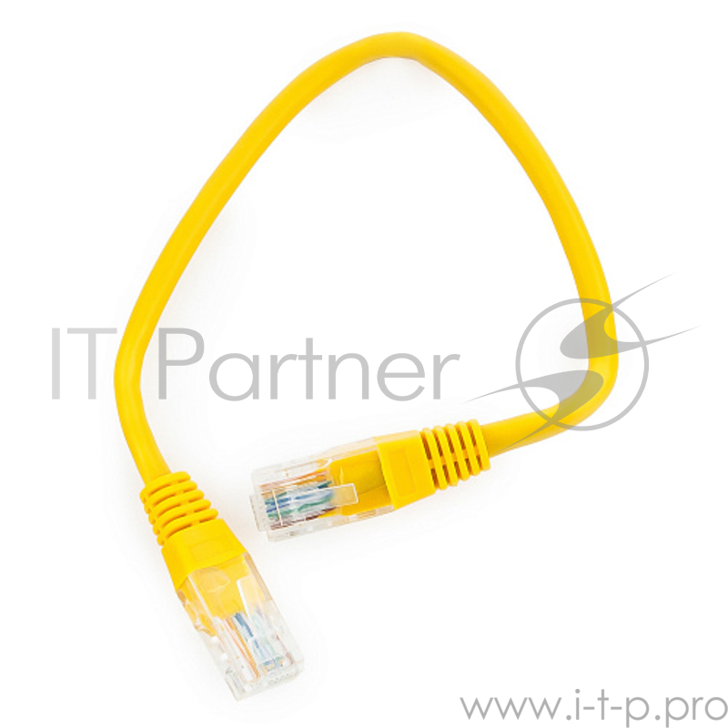 Патч-корд UTP Cablexpert PP12-0.25M/Y кат.5e, 0.25м, литой, многожильный (жёлтый)
