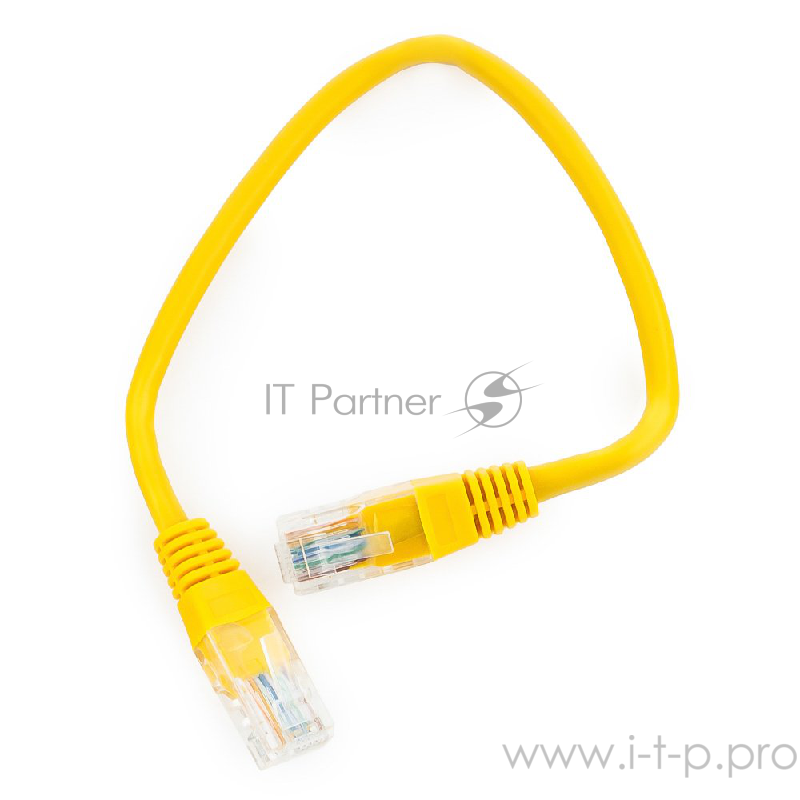 Патч-корд UTP Cablexpert PP12-0.25M/Y кат.5e, 0.25м, литой, многожильный (жёлтый)