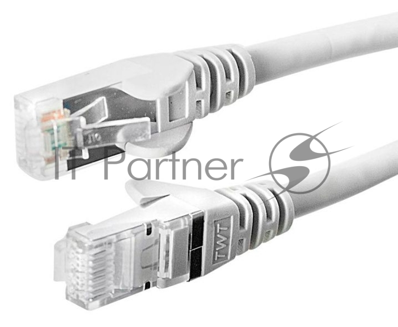 Патч-корд TWT UTP кат.5e, с заливными колпачками, 0.3 м, белый