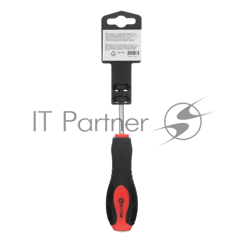 Отвертка MATRIX Ударная , PH1x75 мм, двух-компонентная рукоятка, CrV //Matrix 19118
