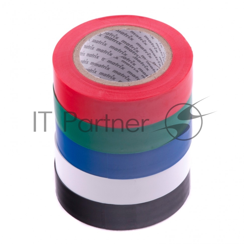 Набор изолент MATRIX ПВХ цветных 15ммх10м, 5шт/уп, 150мкм 88786