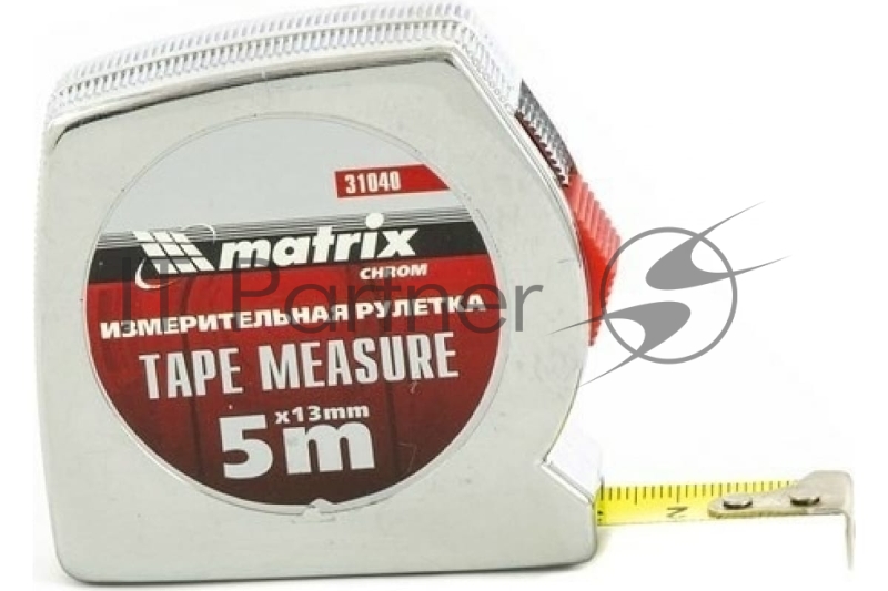 Рулетка MATRIX Chrom, 5 м x 13 мм, хромированный корпус// 31040