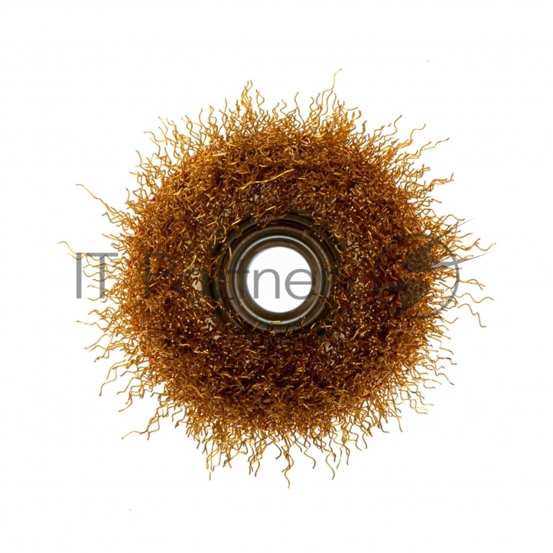 Щетка MATRIX для УШМ, 65 мм, М14, чашка, латунированная витая проволока// 74603