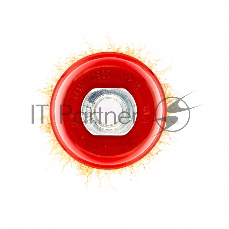 Щетка MATRIX для УШМ, 65 мм, М14, чашка, латунированная витая проволока// 74603