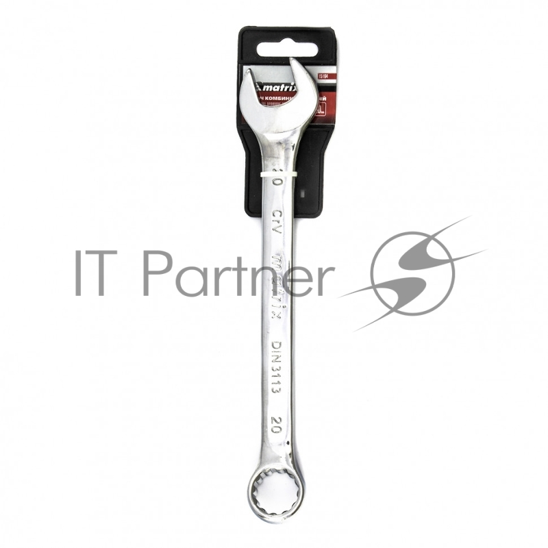 Ключ MATRIX комбинированный, 20 мм, CrV, полированный хром// 15164
