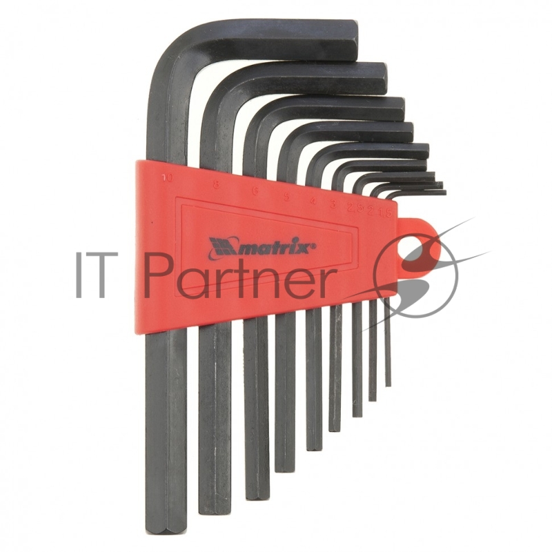 Набор ключей MATRIX имбусовых HEX, 1,5–10 мм, CrV, 9 шт.// 11226