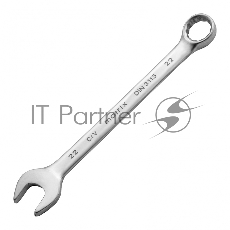 Ключ MATRIX комбинированный, 22 мм, CrV, матовый хром// 15118