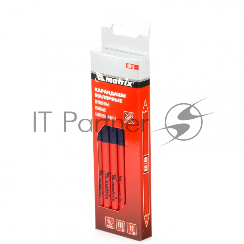 Карандаши MATRIX малярные двухцветные, 175мм коробка 12шт 84816