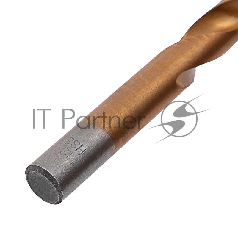 Сверло MATRIX по металлу, 12 мм, HSS, нитридтитановое покрытие, цилиндрический хвостовик// 717980