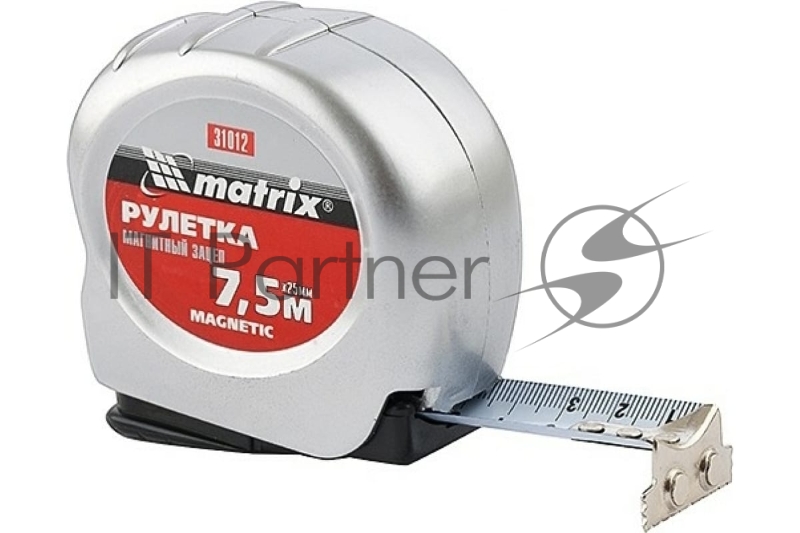 Рулетка MATRIX Magnetic, 7,5 м х 25 мм, магнитный зацеп// 31012