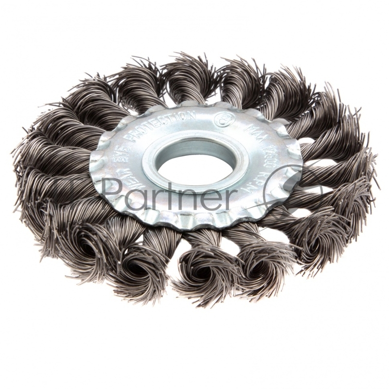 Щетка MATRIX для УШМ 100 мм, посадка 22,2 мм, плоская, крученая металлическая проволока// 74630