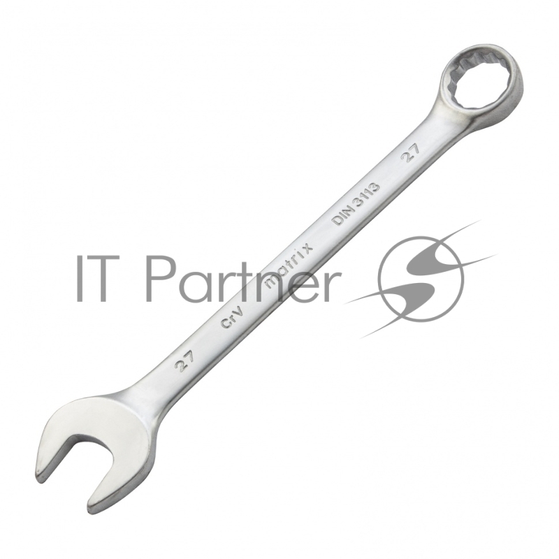 Ключ MATRIX комбинированный, 27 мм, CrV, матовый хром// 15120