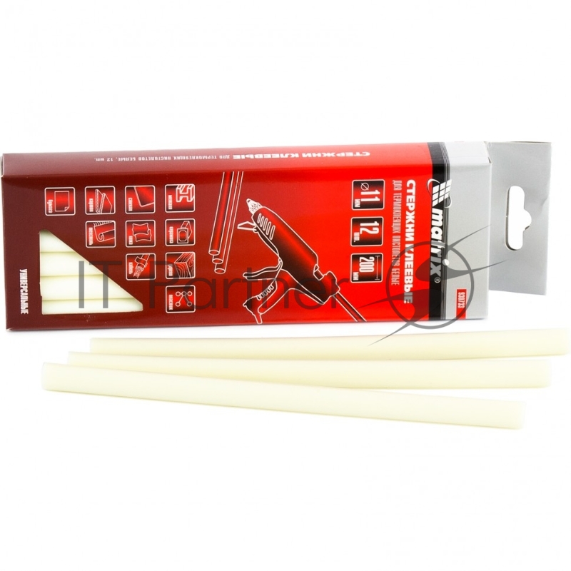 Стержни клеевые MATRIX , белый, 11*200мм, 12 шт./упак. // MATRIX 930733