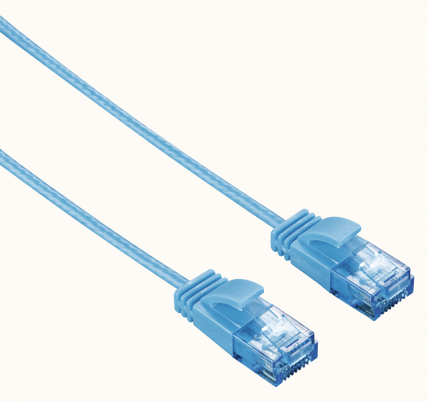 Патч-корд Hama Slim-Flexible UTP cat6 solid 0.75м синий RJ-45 (m)-RJ-45 (m)