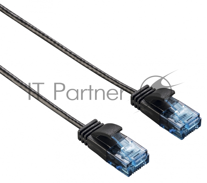 Патч-корд Hama Slim-Flexible UTP cat6 solid 0.75м черный RJ-45 (m)-RJ-45 (m)