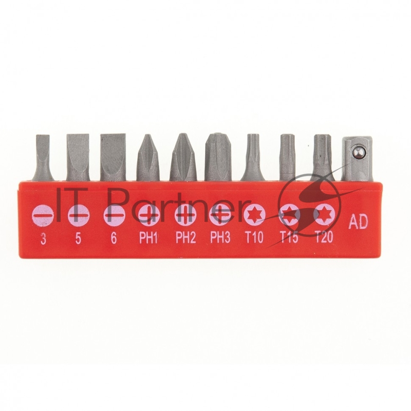 Отвертка MATRIX с набором бит,10шт, Fusion , CrV, 3-х компонентная рукоятка anti slip Matrix 11453