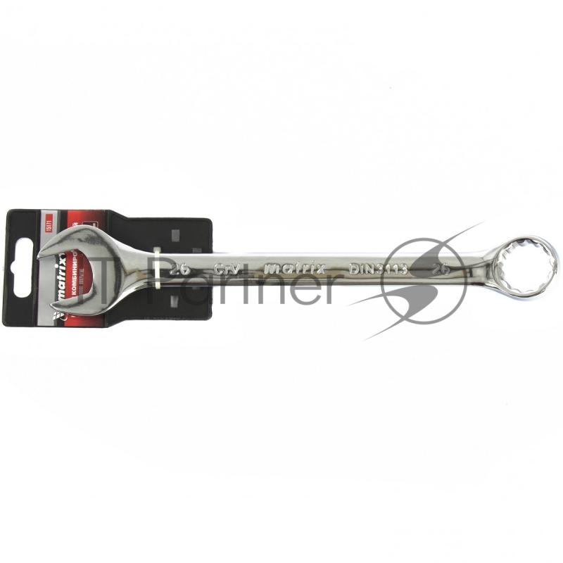 Ключ MATRIX комбинированный, 26 мм CrV, полированный хром 15171