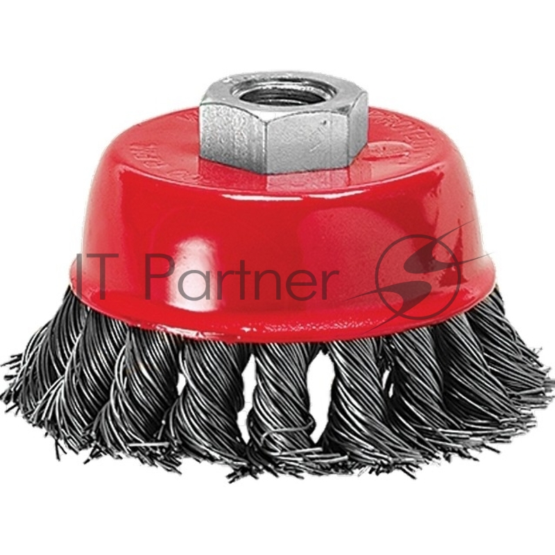 Щетка MATRIX для УШМ, 75 мм, М14, чашка, крученая металлическая проволока// 74624