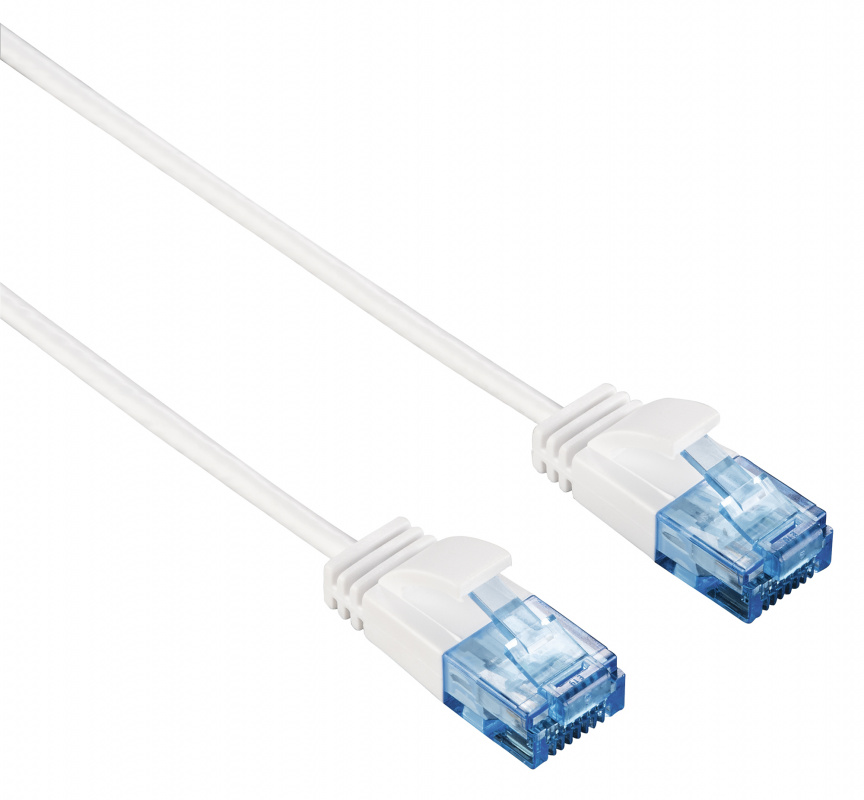 Патч-корд Hama Slim-Flexible UTP cat6 solid 1.5м белый RJ-45 (m)-RJ-45 (m)