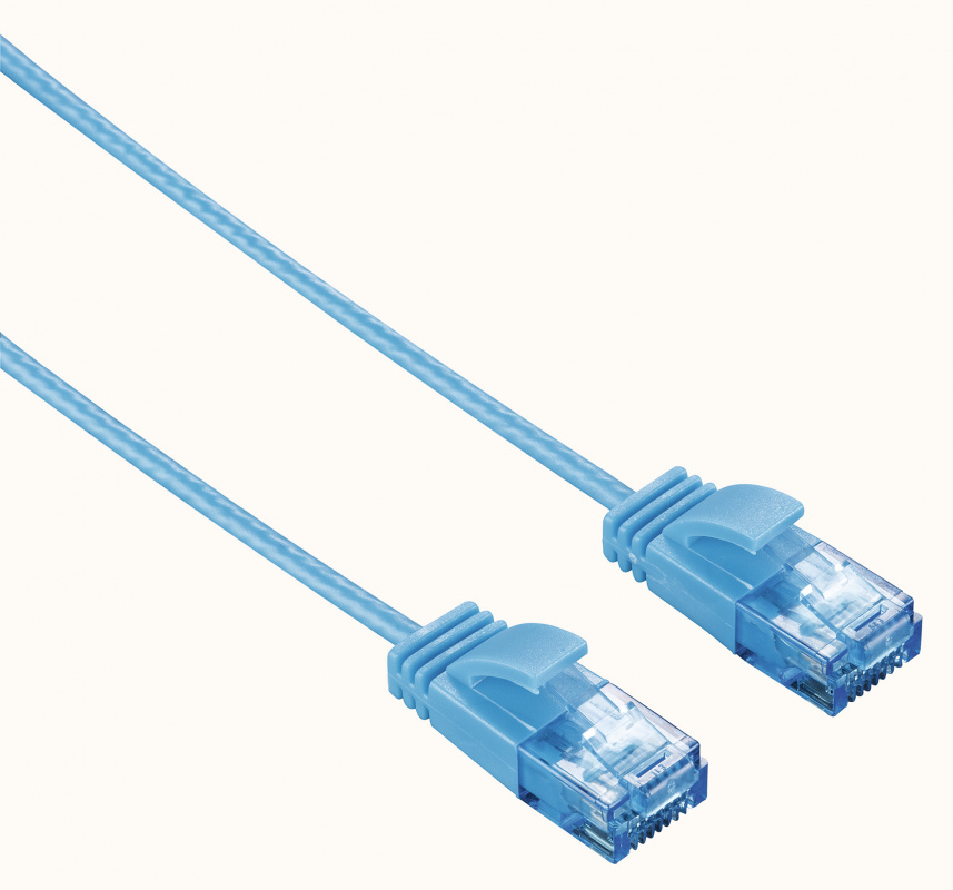 Патч-корд Hama Slim-Flexible UTP cat6 solid 1.5м синий RJ-45 (m)-RJ-45 (m)