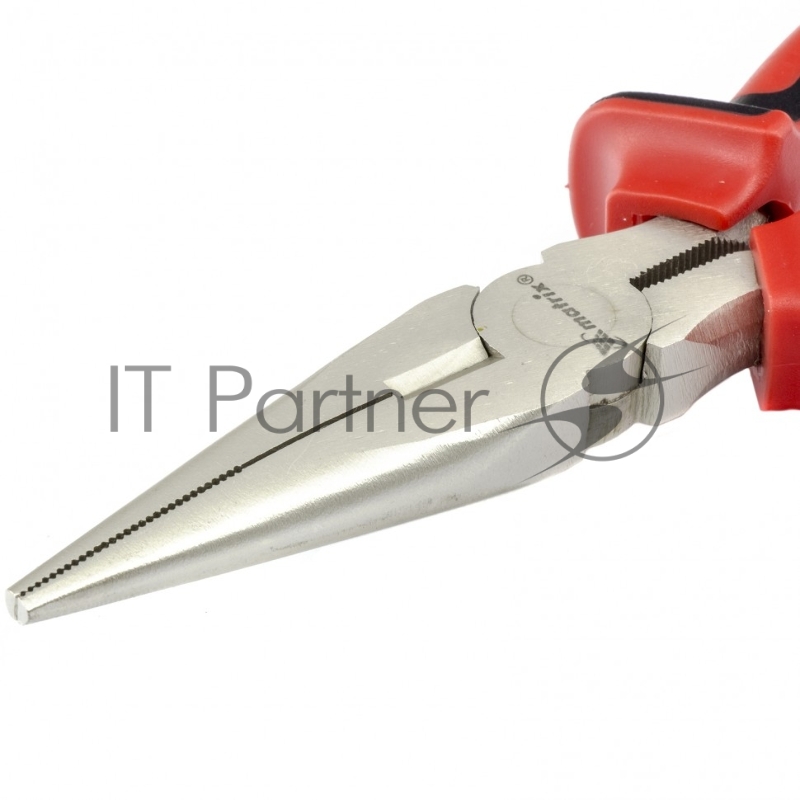 Длинногубцы MATRIX NICKEL, 160 мм, прямые никелированные, двухкомпонентные рукоятки// 17164