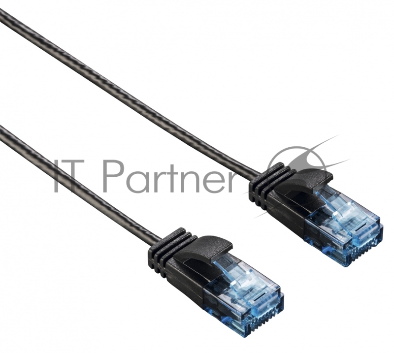 Патч-корд Hama Slim-Flexible UTP cat6 solid 1.5м черный RJ-45 (m)-RJ-45 (m)