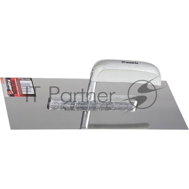 Гладилка MATRIX из нержавеющей стали, 280x130 мм, деревянная ручка// 86733