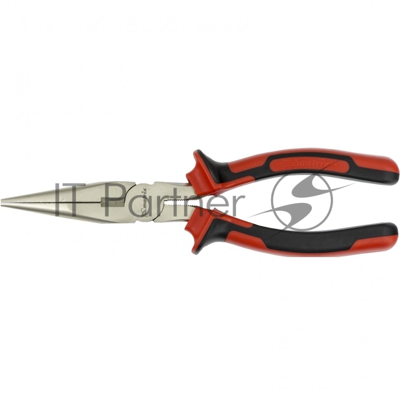 Длинногубцы MATRIX NICKEL, 200 мм, прямые никелированные, двухкомпонентные рукоятки// 17168