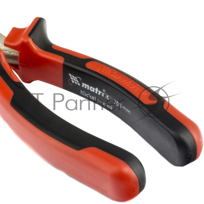 Длинногубцы MATRIX NICKEL, 200 мм, прямые никелированные, двухкомпонентные рукоятки// 17168