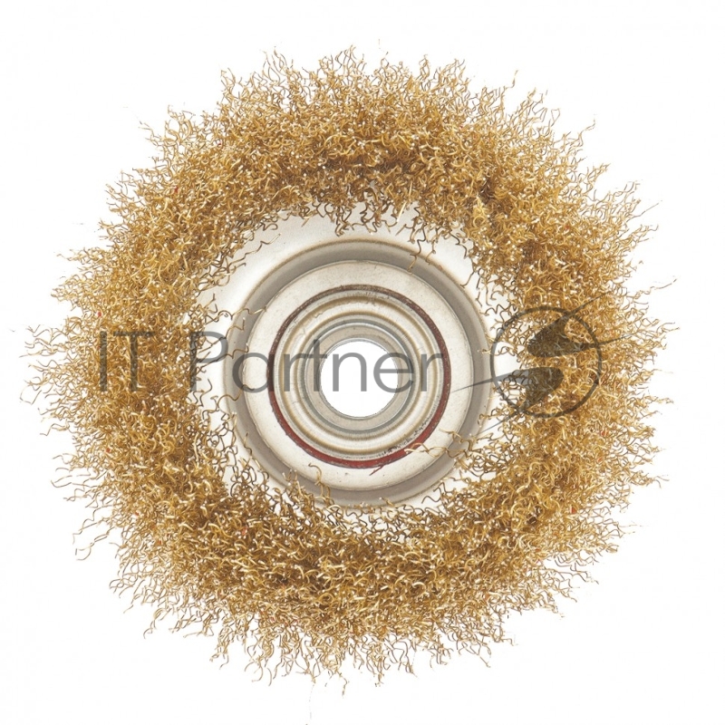 Щетка MATRIX для УШМ, 100 мм, М14, чашка, латунированная витая проволока// 74605