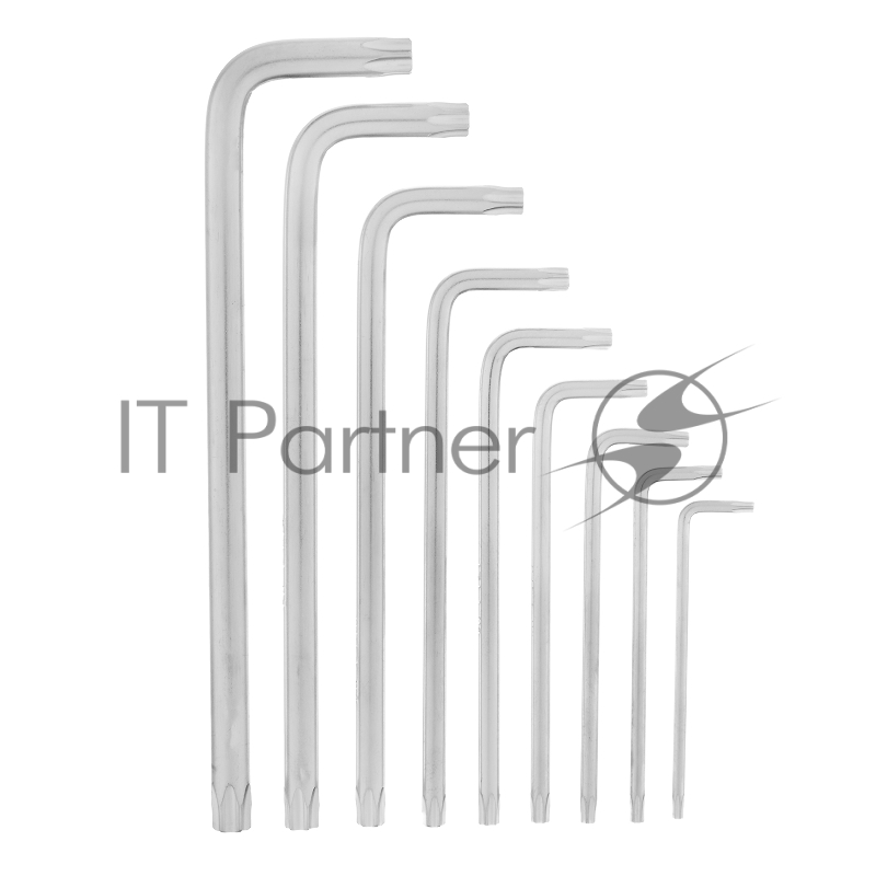 Набор ключей MATRIX имбусовых TORX, 9 шт: T10-T50, CrV, удлиненные, сатин.// MATRIX 12306