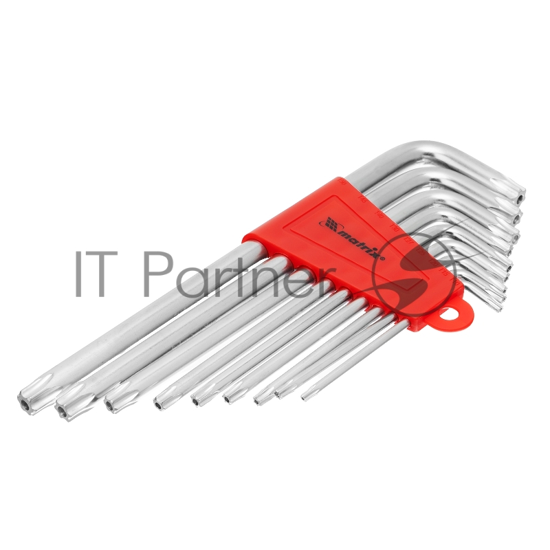 Набор ключей MATRIX имбусовых TORX, 9 шт: T10-T50, CrV, удлиненные, сатин.// MATRIX 12306