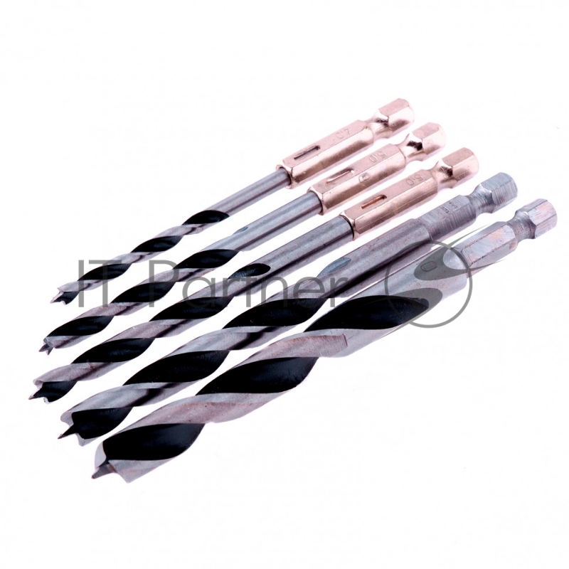 Набор сверл MATRIX по дереву, 4-5-6-8-10 мм 5шт шестигран, хвостовик, пластиковый 70283