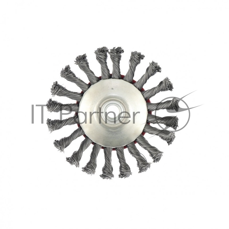 Щетка MATRIX для УШМ, 125 мм, М14, тарелка, крученая проволока 0,5 мм// MATRIX 74611