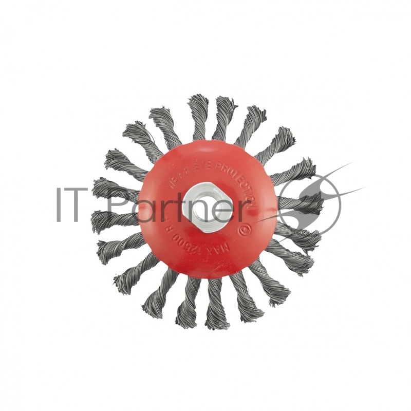 Щетка MATRIX для УШМ, 125 мм, М14, тарелка, крученая проволока 0,5 мм// MATRIX 74611